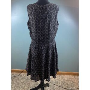 Maison Jules Sleeveless Fit N Flare Dress Women's Size XL Black Tan Lined